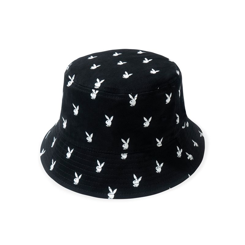 Chapeus Playboy All-Over Rabbit Head Bucket Masculino Pretas | GPXWC3019