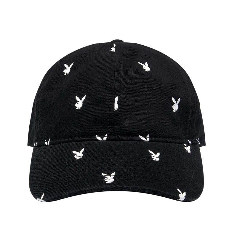 Chapeus Playboy All-Over Rabbit Head Feminino Pretas Branco | AJOYB6103