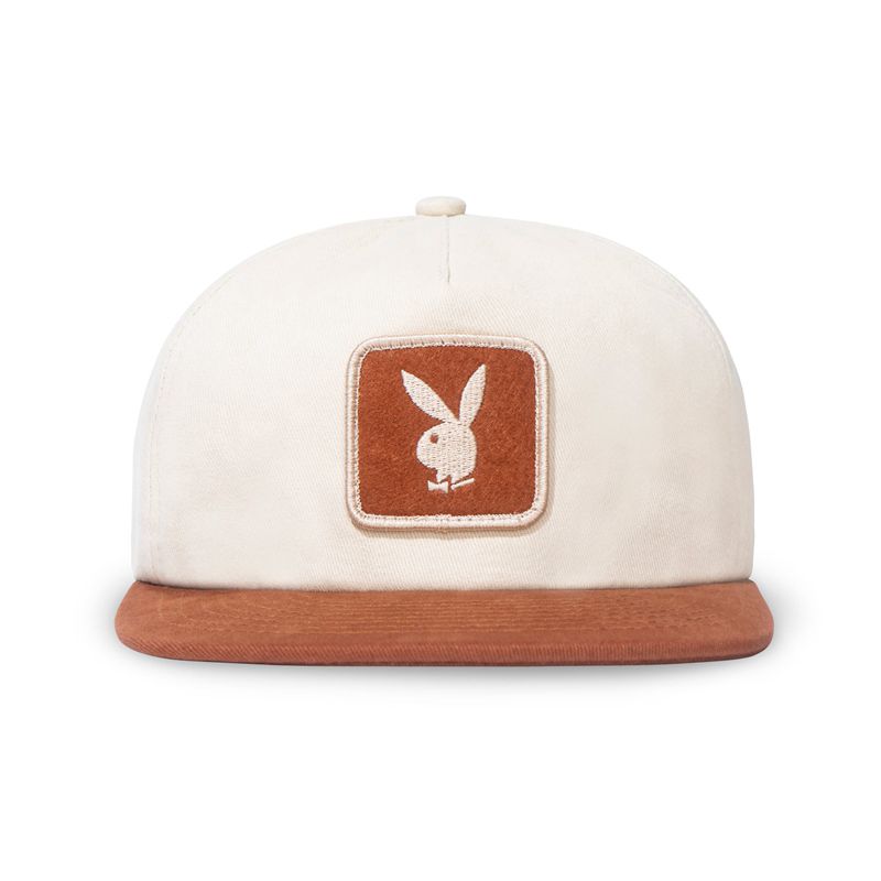 Chapeus Playboy Camp Masculino Branco Marrom | PQWOF1978