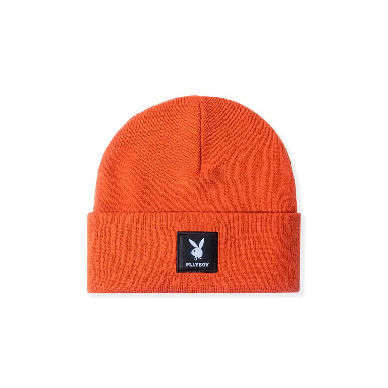 Chapeus Playboy Knit Beanie With Logo Patch Masculino Verdes | DVRCL3704