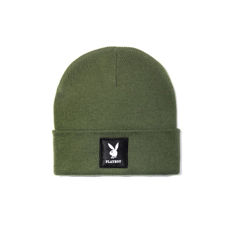 Chapeus Playboy Knit Beanie With Logo Patch Feminino Verdes | MZVFU4135