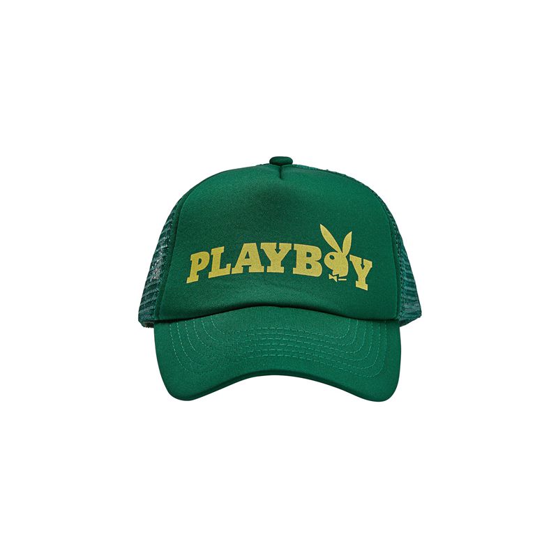 Chapeus Playboy Masthead Trucker Feminino Verdes Amarelas | BMLIT6579