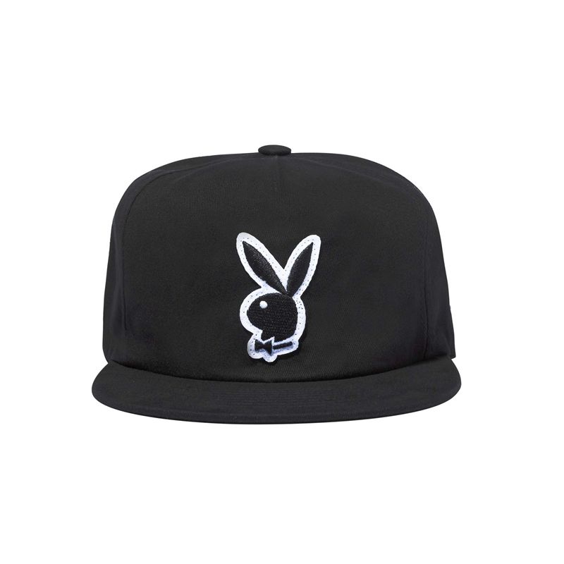 Chapeus Playboy Rabbit Head Boucle Patch Field Masculino Pretas | SZVBW2375