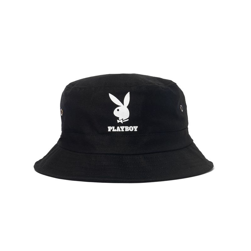 Chapeus Playboy Rabbit Head Bucket Feminino Pretas Branco | PMLYJ7103