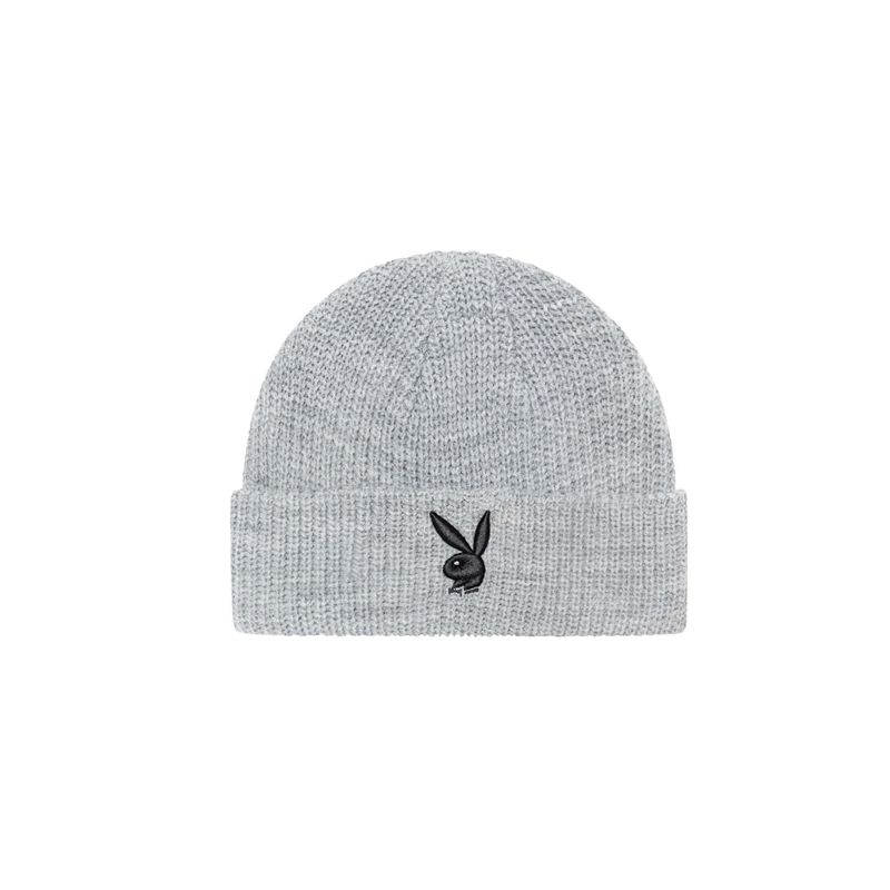 Chapeus Playboy Rabbit Head Knit Beanie Feminino Pretas Branco | BPZXK4921