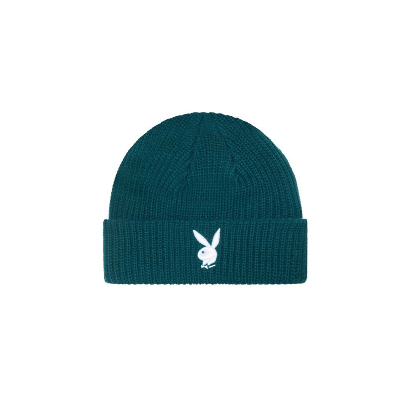 Chapeus Playboy Rabbit Head Knit Beanie Feminino Pretas Branco | BPZXK4921