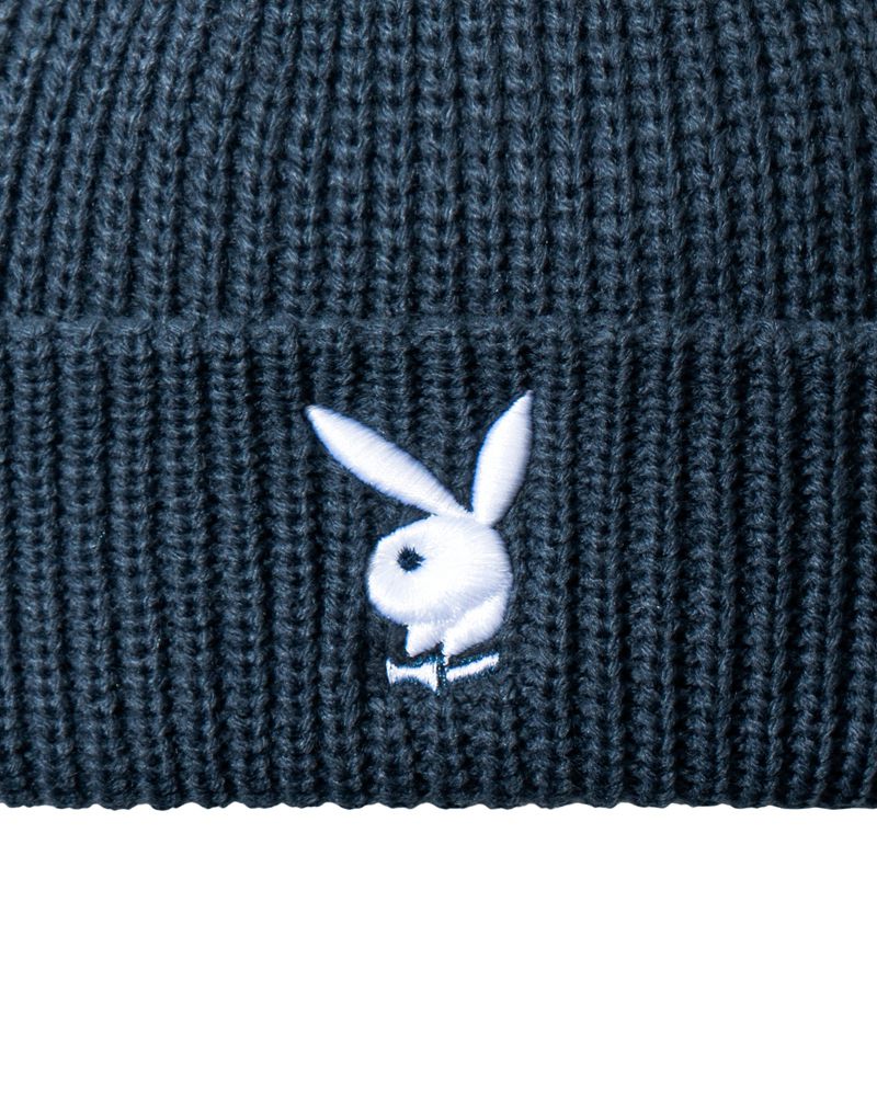 Chapeus Playboy Rabbit Head Knit Beanie Feminino Pretas Branco | HLNQT6740