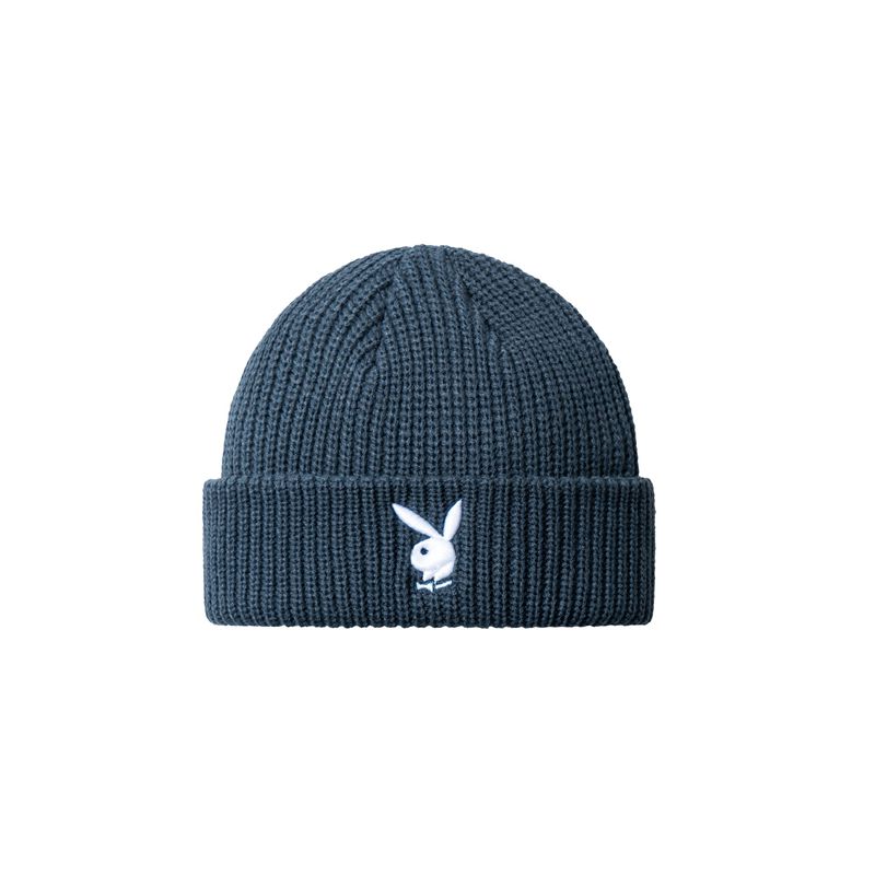 Chapeus Playboy Rabbit Head Knit Beanie Feminino Pretas Branco | HLNQT6740