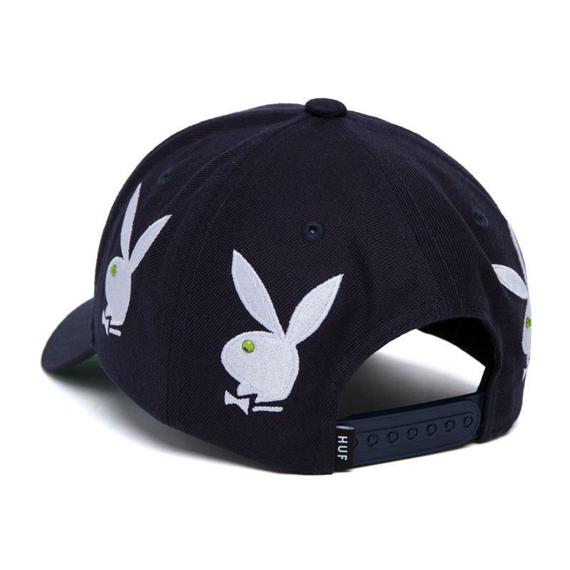 Chapeus Playboy X Huf Rhinestone 6 Panel Masculino Branco | QOFUV6184