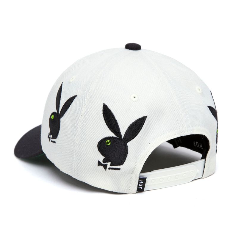 Chapeus Playboy X Huf Rhinestone 6 Panel Masculino Branco | QOFUV6184