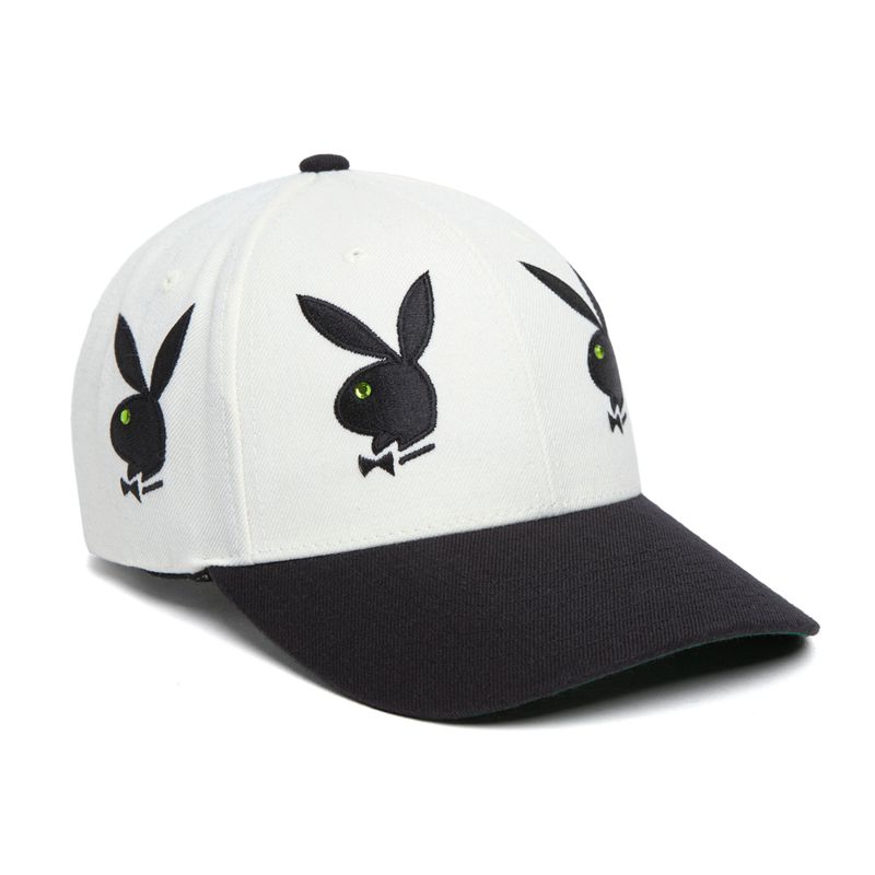 Chapeus Playboy X Huf Rhinestone 6 Panel Masculino Branco | QOFUV6184