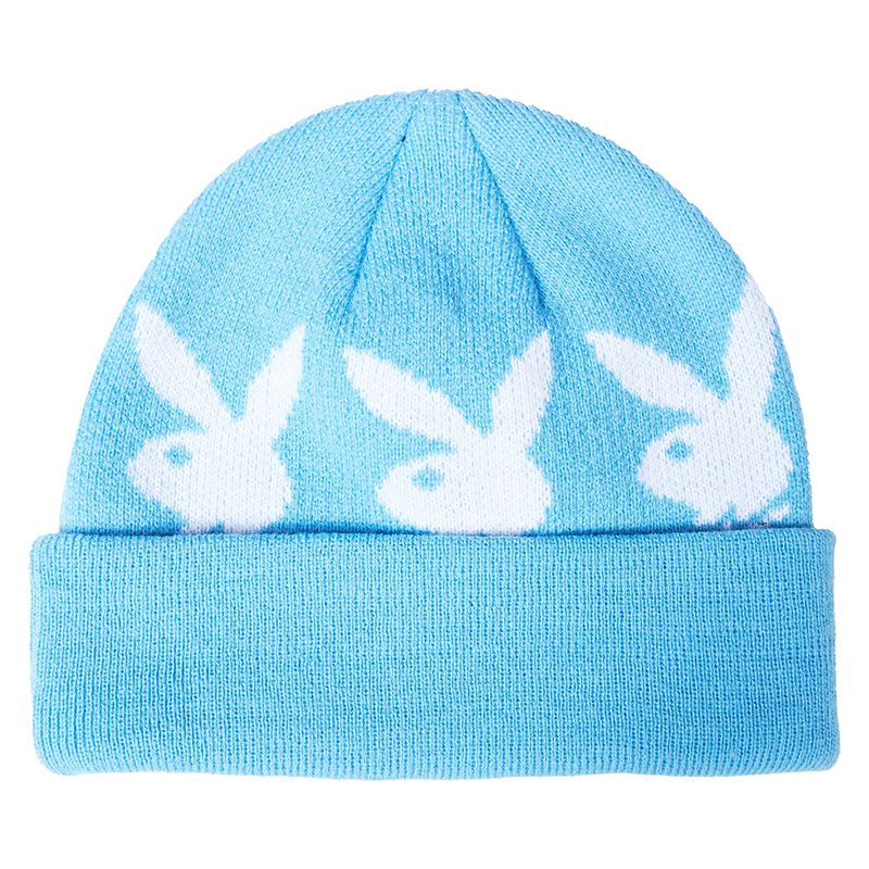 Chapeus Playboy X Pleasures Jacquard Bunny Beanie Masculino Azuis | QYDNW0276