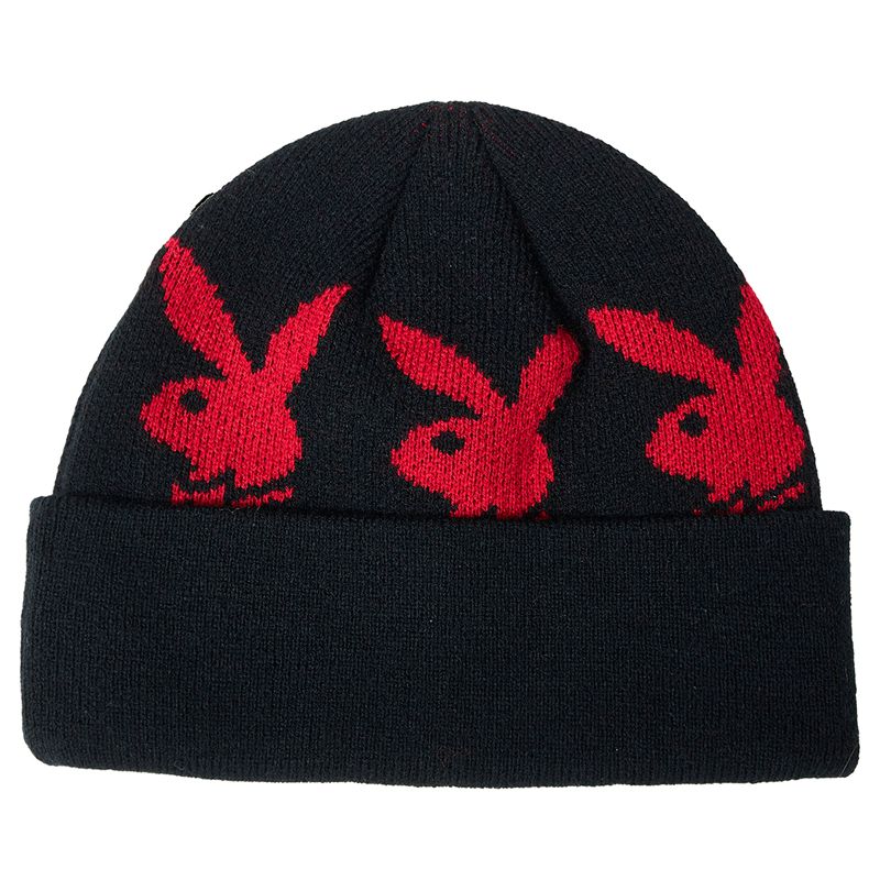 Chapeus Playboy X Pleasures Jacquard Bunny Beanie Masculino Azuis | QYDNW0276