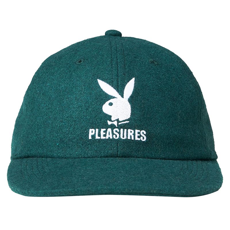 Chapeus Playboy X Pleasures Wool Strapback Masculino Forest | ECLMT5874