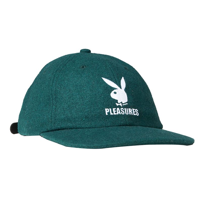 Chapeus Playboy X Pleasures Wool Strapback Masculino Forest | ECLMT5874