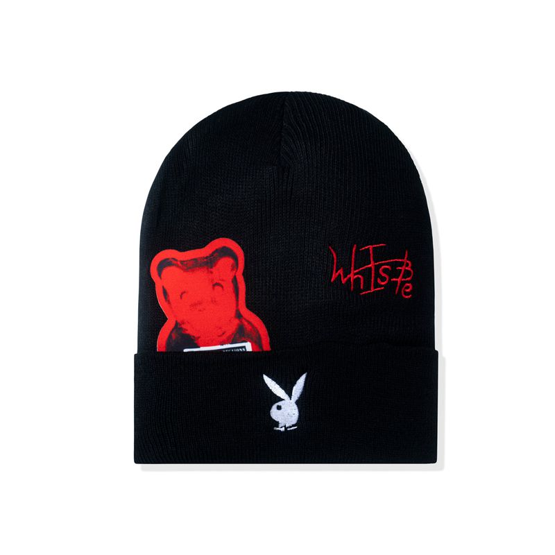 Chapeus Playboy X Whisbe Vandal Gummy Beanie Masculino Pretas | JEMKC7918