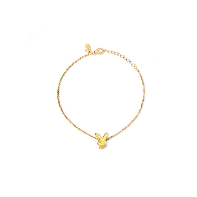 Joalheria Playboy Bunny Chain Bracelet Feminino Douradas | NJFUE8435