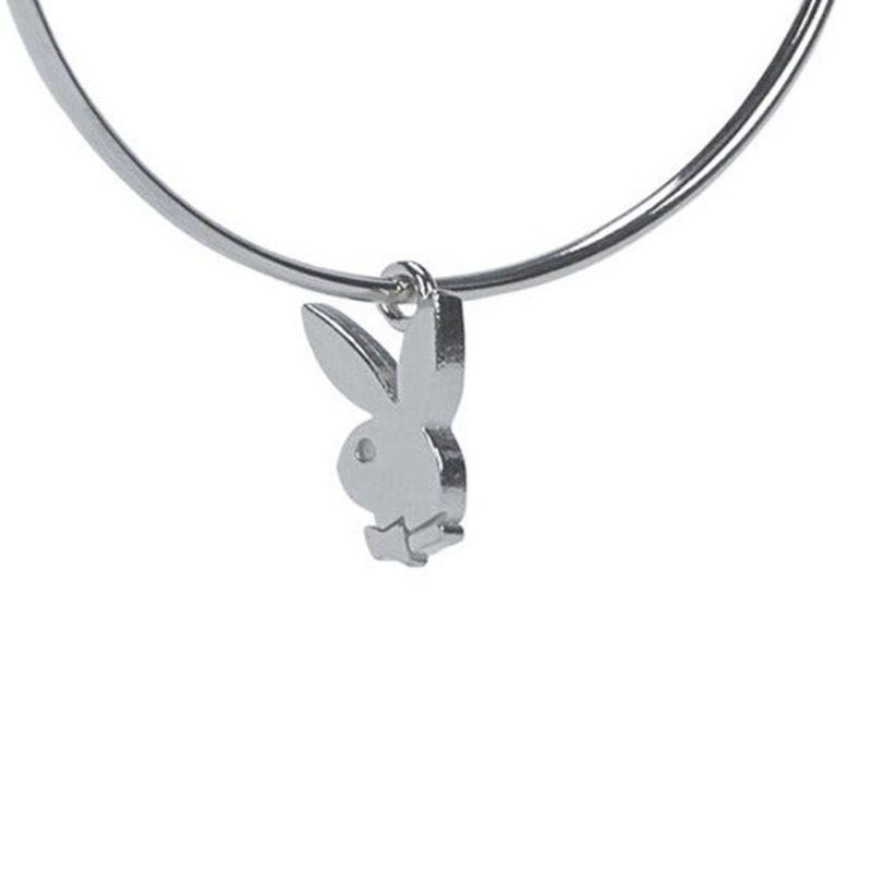 Joalheria Playboy Bunny Hoops Feminino Prateadas | DWUNO5398