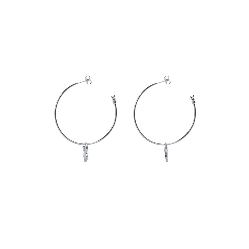 Joalheria Playboy Bunny Hoops Feminino Prateadas | DWUNO5398