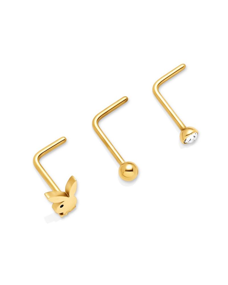 Joalheria Playboy Bunny Nose Studs Feminino Douradas | AVGDQ4189