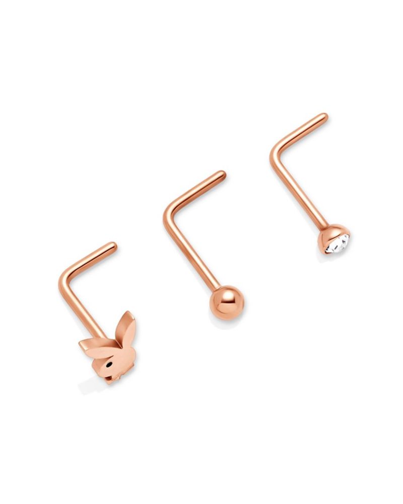 Joalheria Playboy Bunny Nose Studs Feminino Douradas | AVGDQ4189