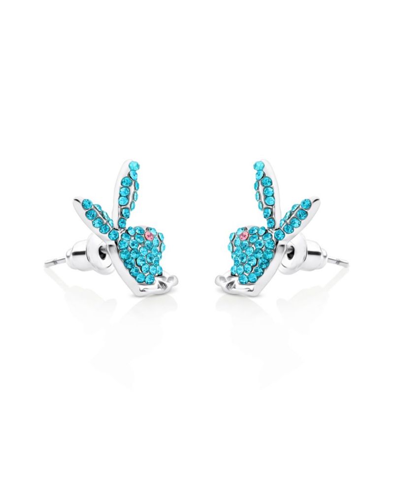 Joalheria Playboy Bunny Stud Earrings Feminino Prateadas | QOMNA0412