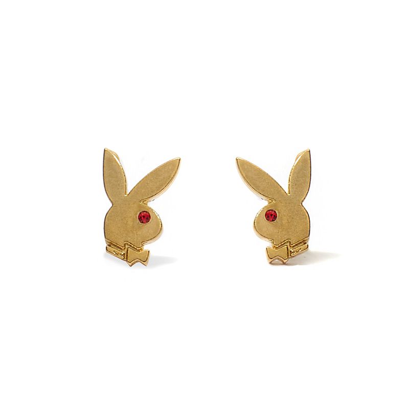 Joalheria Playboy Bunny Stud Earrings Feminino Douradas | SHZAI1653