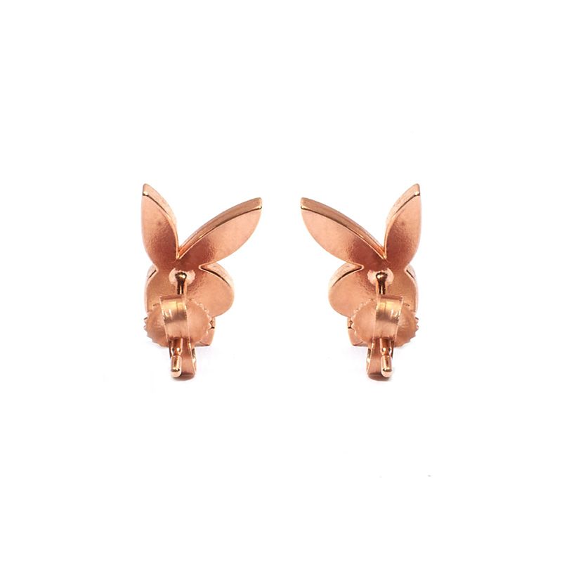 Joalheria Playboy Bunny Stud Earrings Feminino Rosa Douradas | WLVEH9082