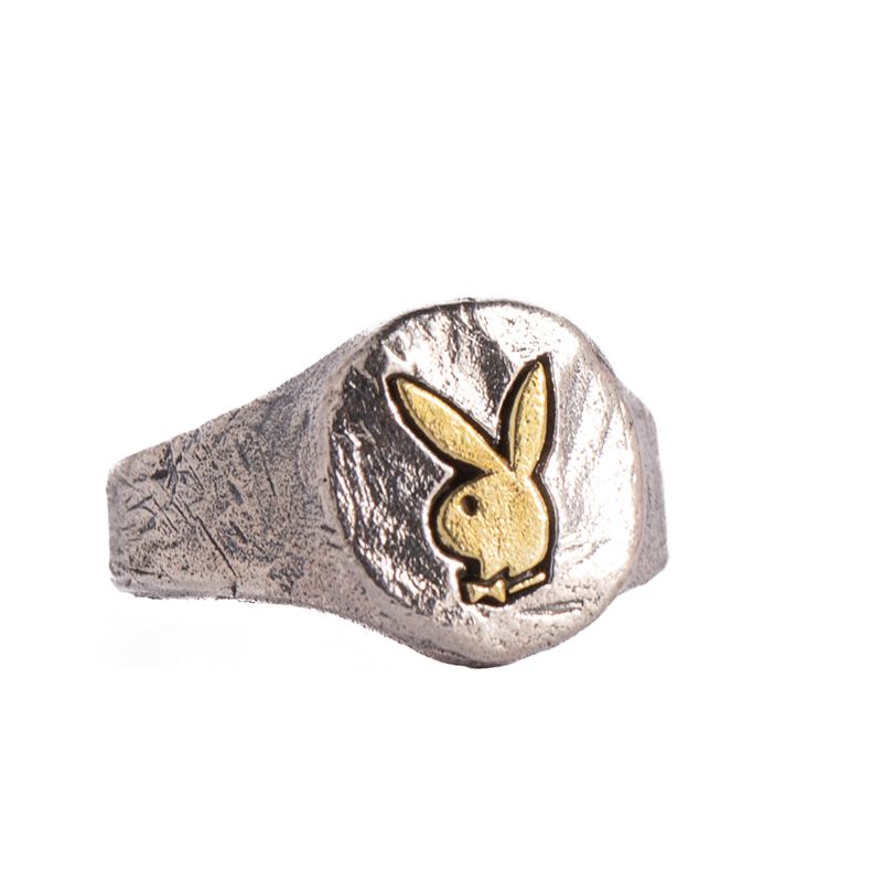 Joalheria Playboy Circular Rabbit Head Ring Masculino Metal | JZNBF3584