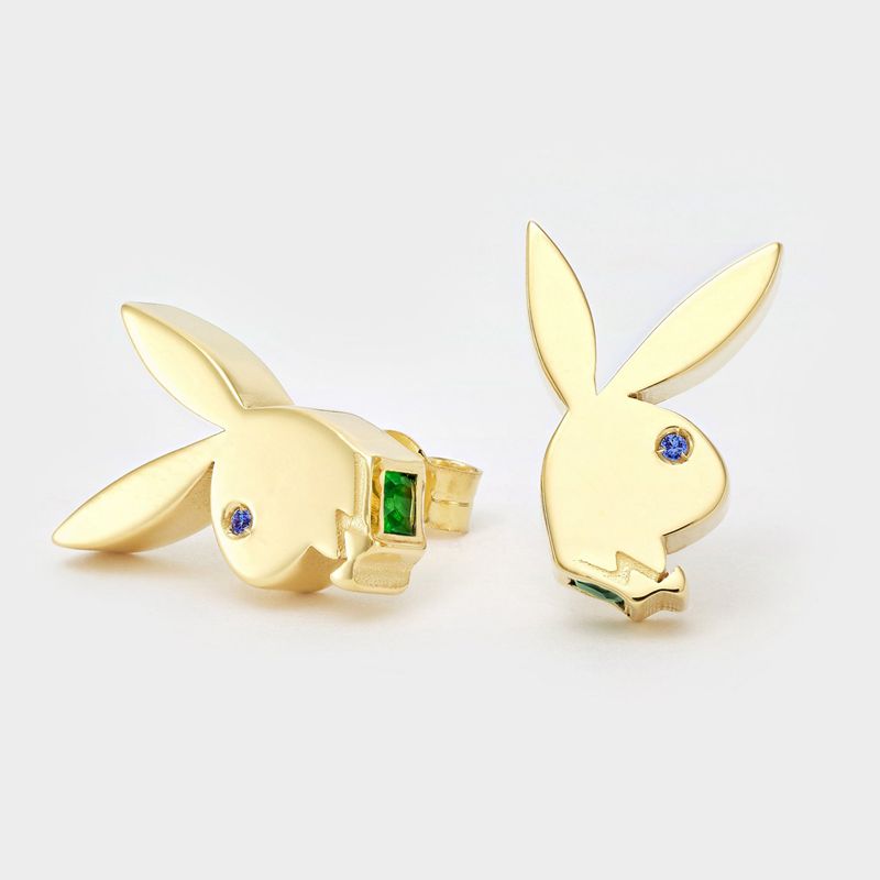 Joalheria Playboy Fancy Bunny Earring Studs Masculino Turquesa | WVCZQ7691