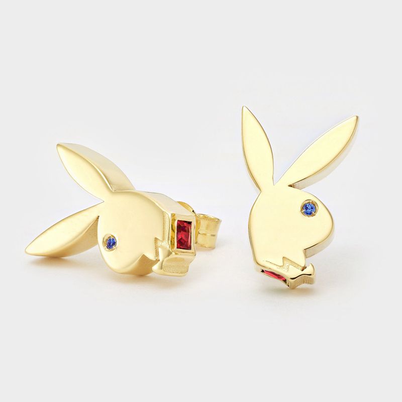 Joalheria Playboy Fancy Bunny Earring Studs Masculino Turquesa | WVCZQ7691