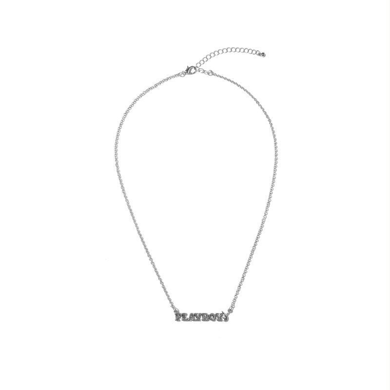 Joalheria Playboy Masthead Nameplate Necklace Feminino Prateadas | VEJIK6385