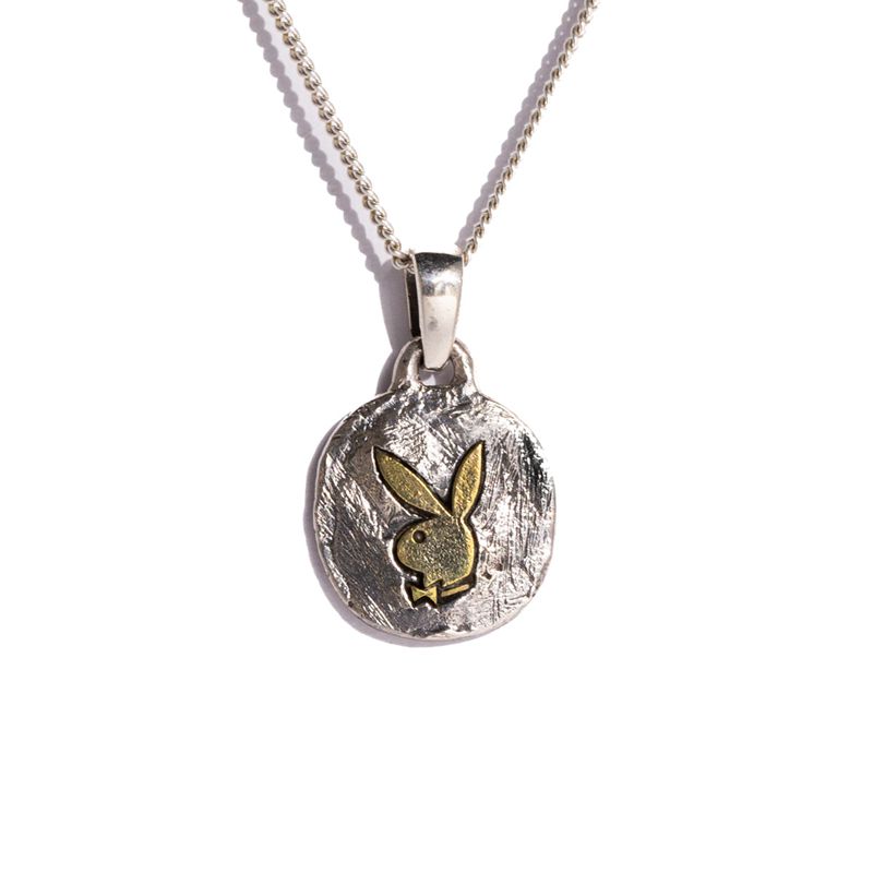 Joalheria Playboy Rabbit Head Coin Pendant Necklace Masculino Metal | NEKFV5813