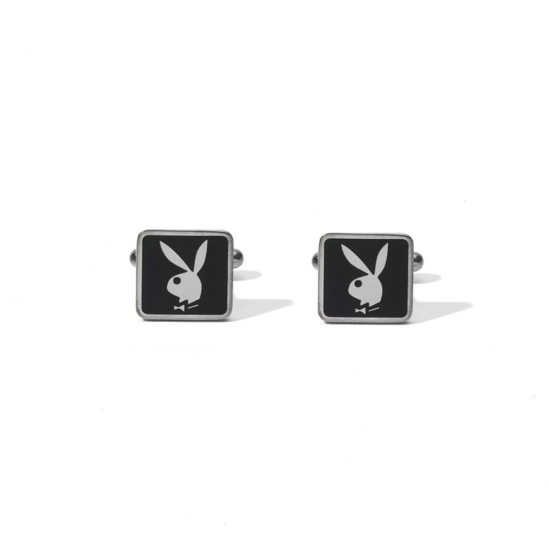 Joalheria Playboy Rabbit Head Cufflinks Masculino Prateadas | NOWRE6817