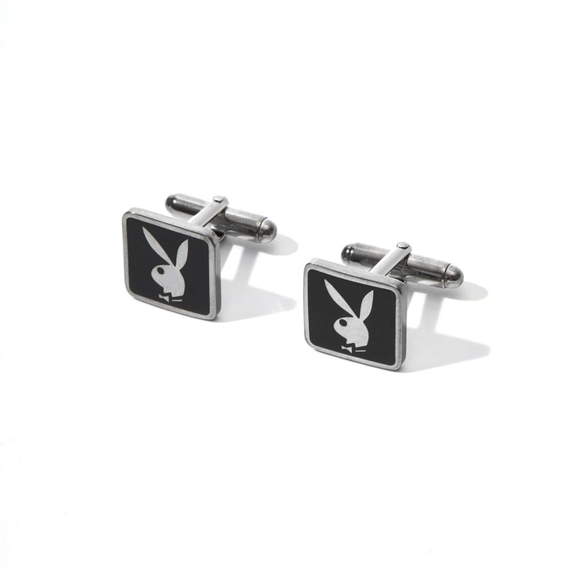 Joalheria Playboy Rabbit Head Cufflinks Masculino Prateadas | NOWRE6817