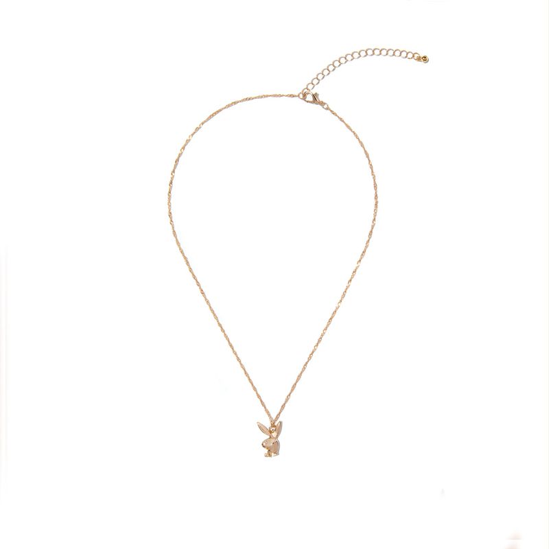 Joalheria Playboy Rabbit Head Necklace Feminino Douradas | MRJHZ7624