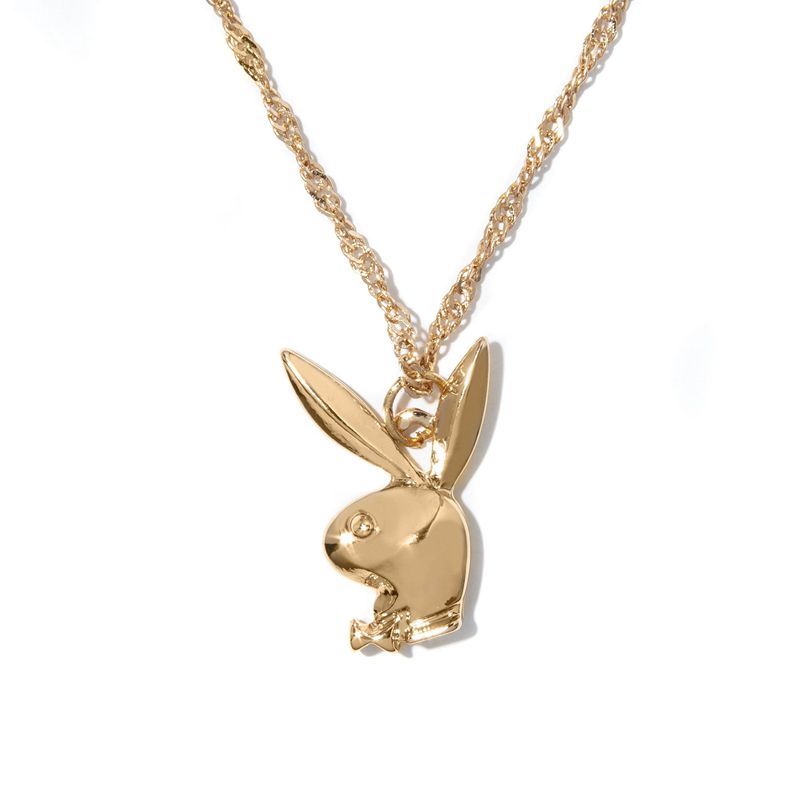 Joalheria Playboy Rabbit Head Necklace Feminino Douradas | MRJHZ7624