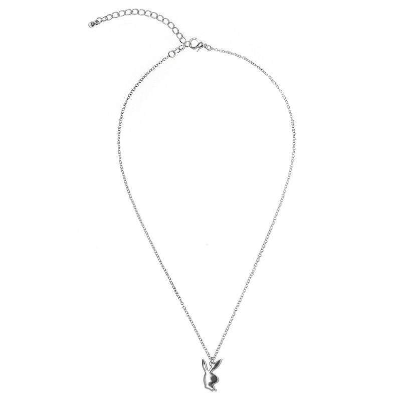 Joalheria Playboy Rabbit Head Pave Necklace Feminino Prateadas | CAIYT3015