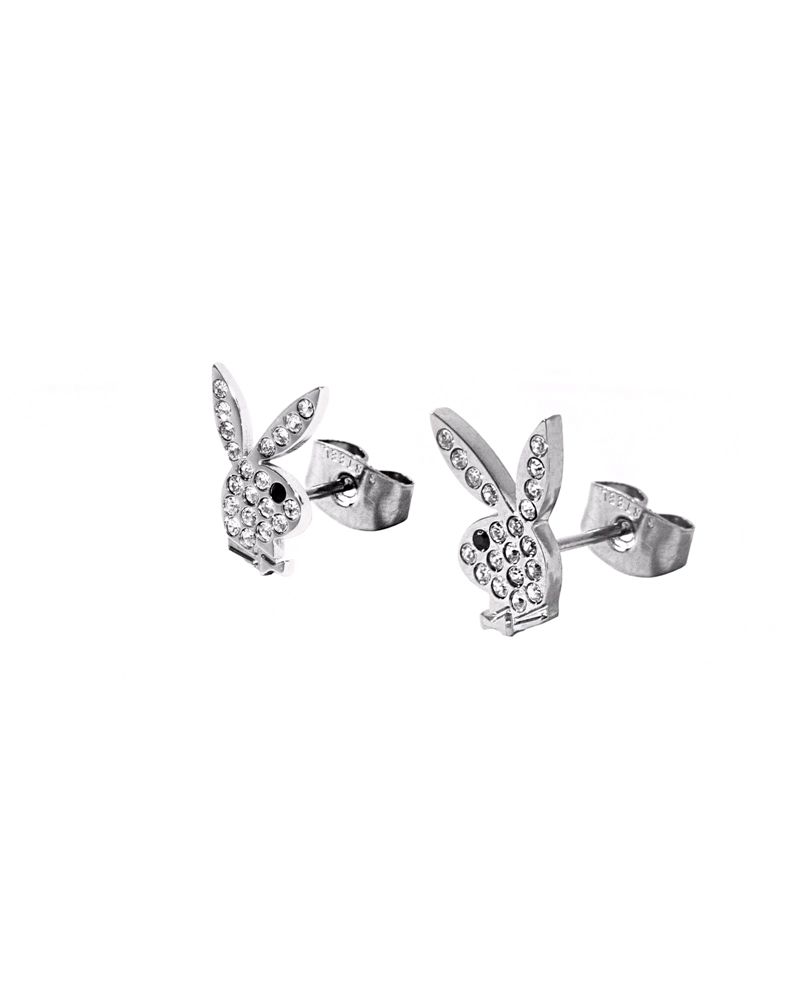 Joalheria Playboy Rabbit Head Pave Stud Earrings Feminino Douradas | IJLQP4150