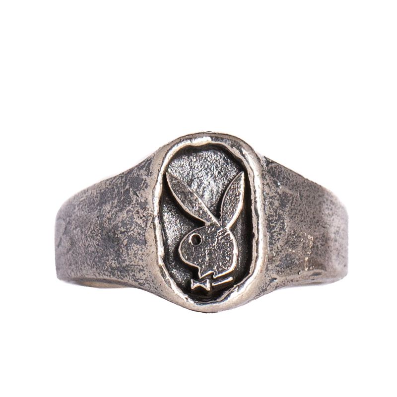 Joalheria Playboy Rabbit Head Signet Ring Masculino Metal | CWZHX4706