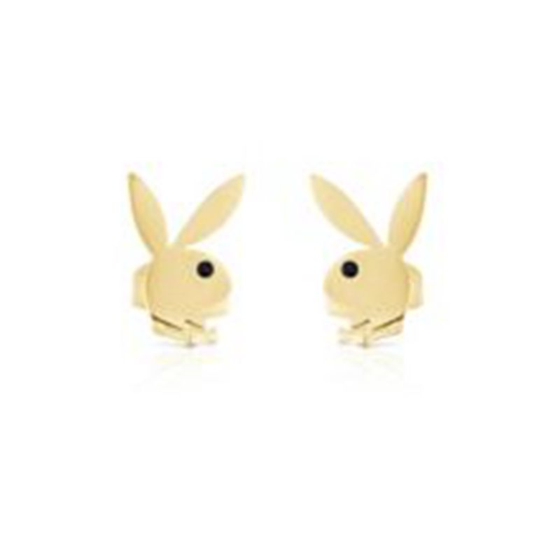 Joalheria Playboy Rabbit Head Stud Earrings Feminino Prateadas | DRMBN9072