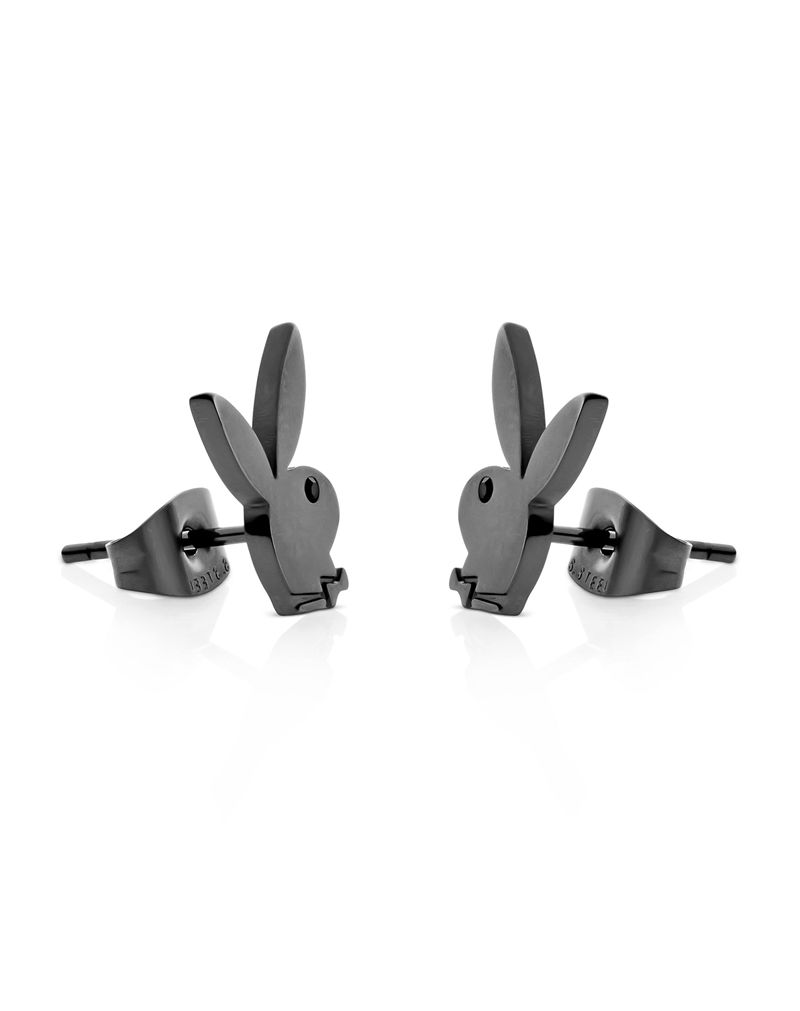 Joalheria Playboy Rabbit Head Stud Earrings Feminino Pretas | JUDEZ5147