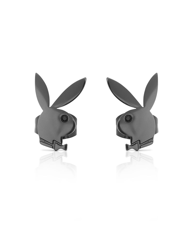 Joalheria Playboy Rabbit Head Stud Earrings Feminino Pretas | JUDEZ5147