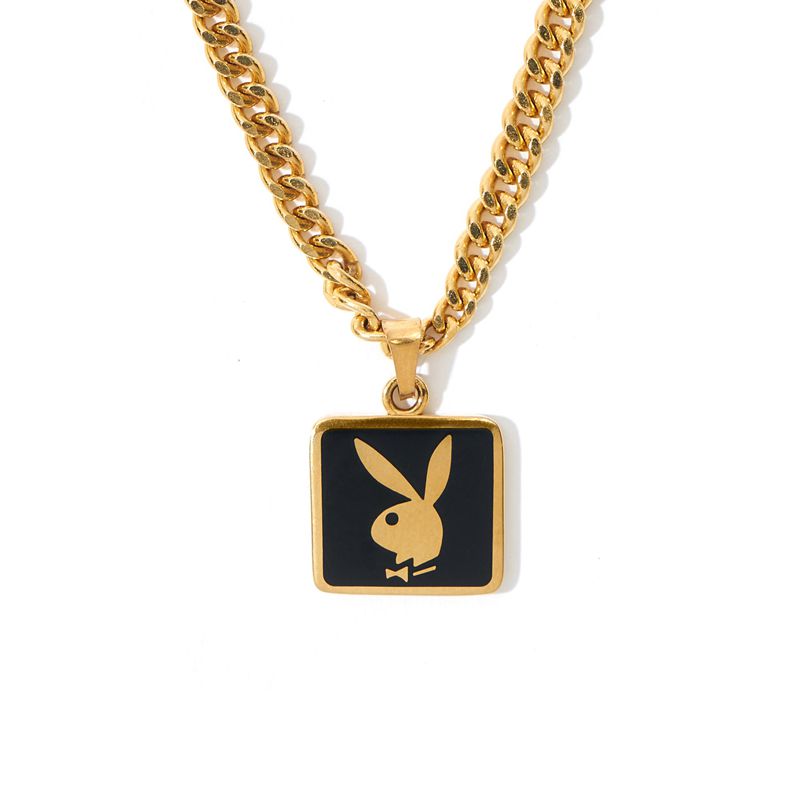 Joalheria Playboy Robusto Gold Rabbit Head Chain Masculino Douradas | OIZJR3514