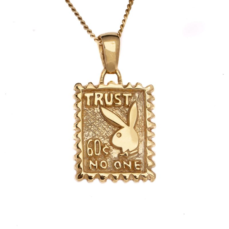 Joalheria Playboy Trust No One Necklace Masculino Douradas | EJHFS3627