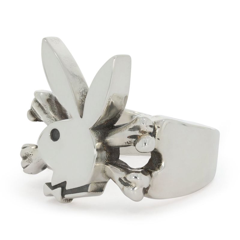 Joalheria Playboy X The Great Frog Bunny And Crossbones Ring Masculino Prateadas | CLXNI8932