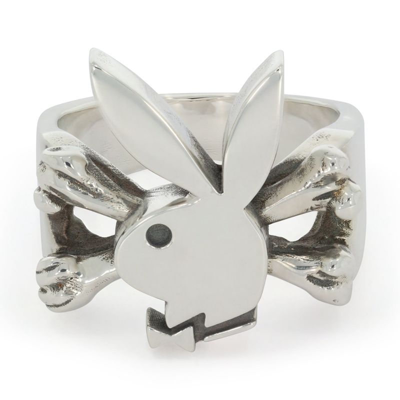 Joalheria Playboy X The Great Frog Bunny And Crossbones Ring Masculino Prateadas | CLXNI8932