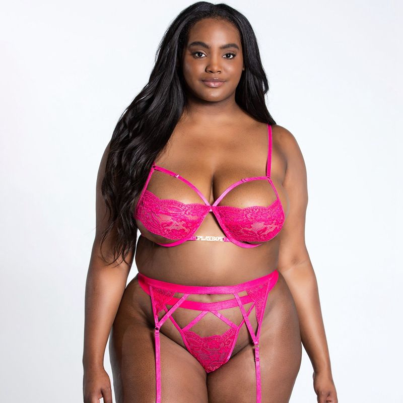 Lingerie Playboy Charmed Bra Set Feminino Rosa | PHUIL4798