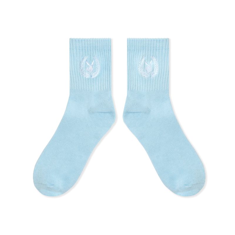 Loungewear Playboy Laurel Leaf Socks Feminino Luz Azuis | EWZDA9675