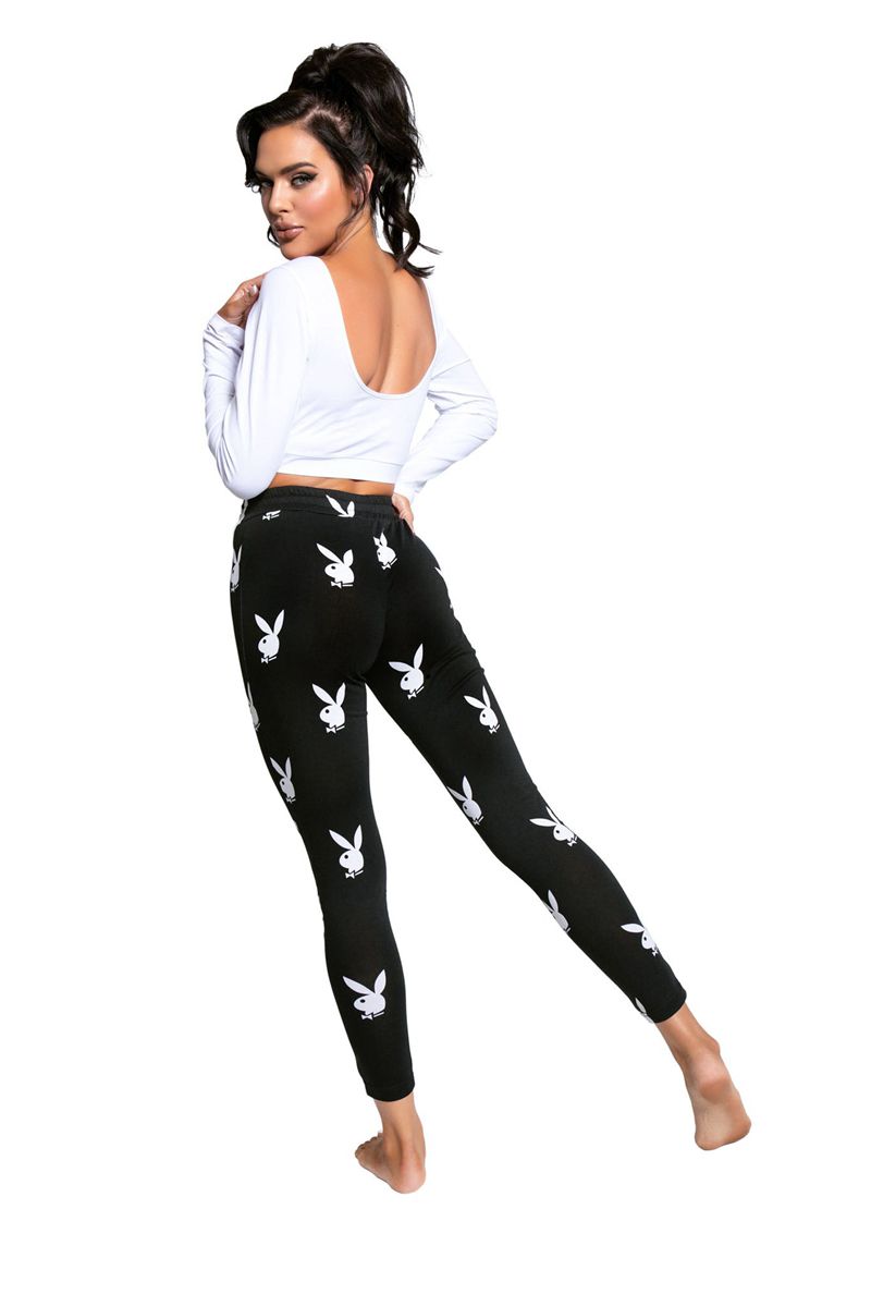 Loungewear Playboy Lounge Set Feminino Pretas Branco | FLYGO0342